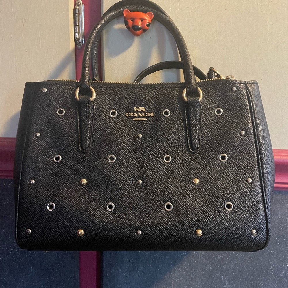 Black Studded Coach Bag